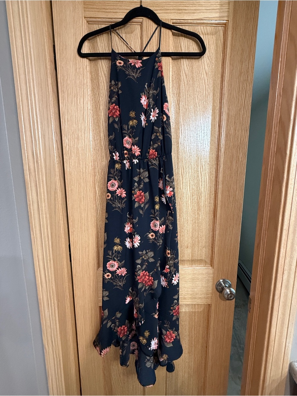 Lush Black Dress with White Label Detail